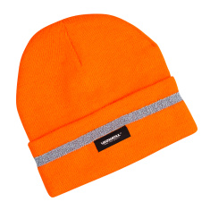 Winterstrickmütze mit reflektierendem Streifen - Orange